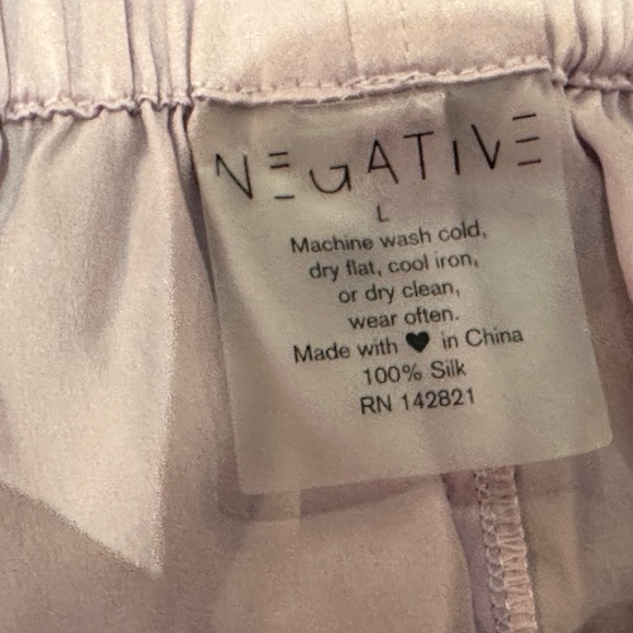 Light Purple Satin Boxer Pajama Bottoms from Negative size L - Picture 2 of 2